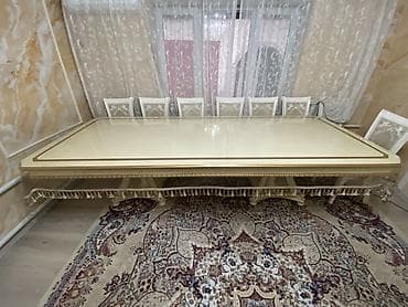 foldable table: Стол и стул для зала, Б/у, цвет - Бежевый — 1