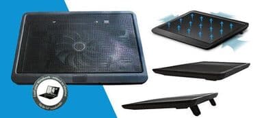 подставка с кулерами для ноутбука: Подставка - кулер для ноутбуков до 14", 32.5x 24.5cм, Blue LED — 1