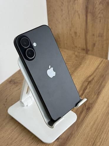 IPhone 16, Б/у, 128 ГБ, Черный, Защитное стекло, Чехол, Кабель, 100 %