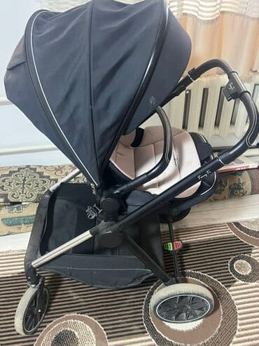 каляска прогулочная: Коляска, цвет - Черный, Б/у — 5