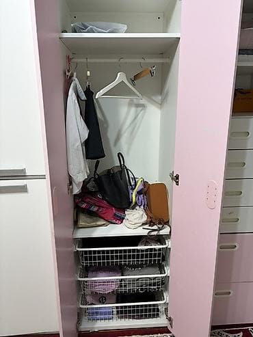 шкваф: Детский шкаф, Для одежды, Для девочки, ДСП, цвет - Розовый — 6