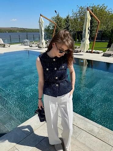 жилет в школу: Классический, Средняя модель, Твид, Приталенная модель, Made in KG — 1