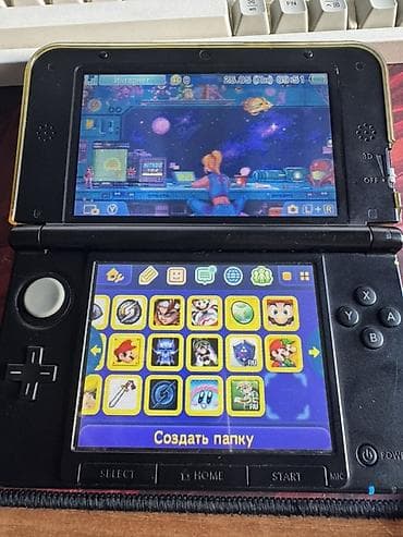 Nintendo 3DS LL, карта 16гб, прошита, игры залиты. Силиконовая