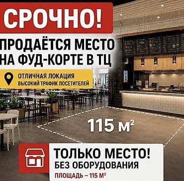 Продаётся место на фуд-корте в ТЦ. Характеристики: - Площадь: 115 м²