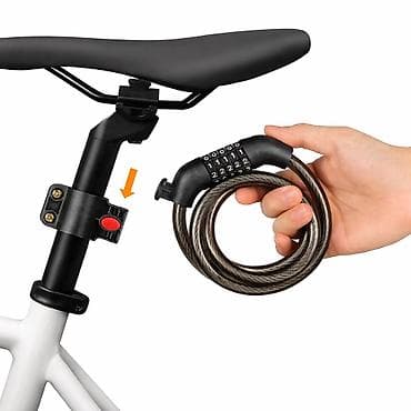 замки на велик: Кодовый велозамок с защитным покрытием PVC 🚲 Надёжная защита вашего — 1