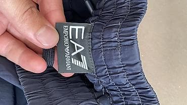 шым мужской: EA7 Emporio Armani брюки-карго, темно‑синие. - Модель — 4