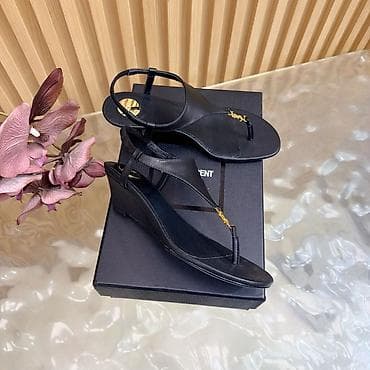 Личные вещи: Босоножки, 37, Yves Saint Laurent, Новый, цвет - Черный — 1