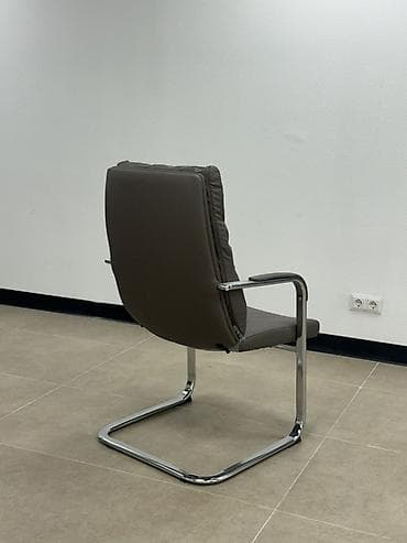 мебель для офис: Офисное кресло, Без колесиков, цвет - Серый, Экокожа — 5