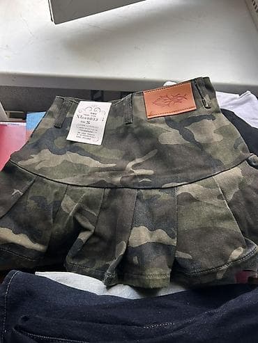 школьные юбки: Юбка, Модель юбки: Плиссе, Мини, Джинс, По талии — 4