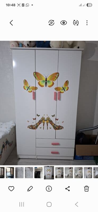 купить шкаф для одежды бишкек: Детская гарнитура, Для девочки, цвет - Белый — 3