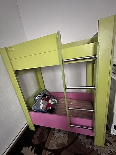 двух ярусные кроват: Двухъярусная детская кровать, Натуральное дерево, цвет - Желтый — 2