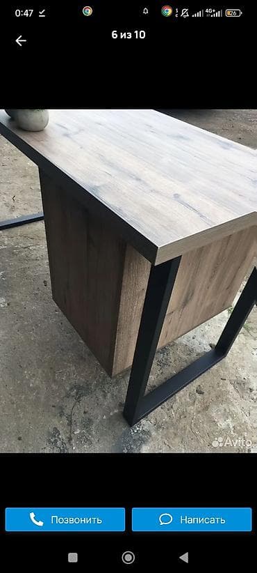 Бычуучу столдор: Стол в стиле лофт 150х60 см с тумбой | Усиленные ноги | Готовый — 4