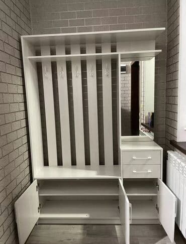 прихожку шкаф: Гарнитур для прихожей, Новый, Зеркало, Вешалка, Платная доставка, цвет - Белый — 2