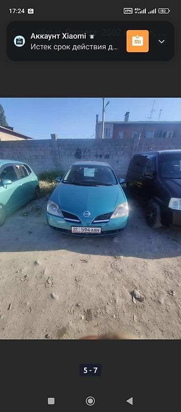 авто на такси: Nissan Primera: 2002 г., 2.2 л, Механика, Бензин, Хэтчбэк — 2