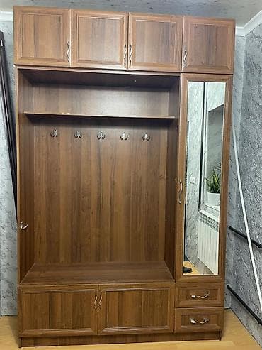 вешалка металлическая для одежды: Шифоньер, шкаф для одежды, Б/у, Прямой, Дерево — 9