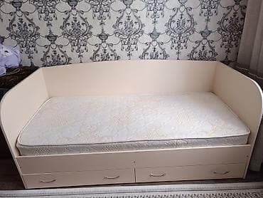 used bed: Односпальная кровать, Новый, С матрасом, длина - 195 см — 1