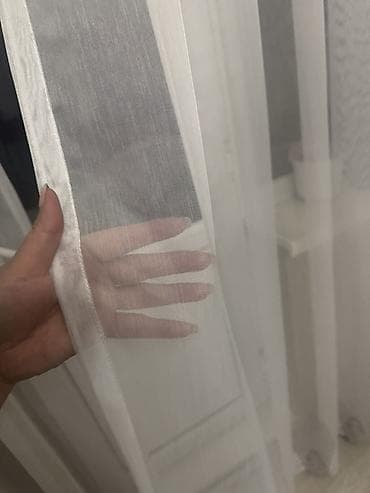 Килемдер жана паластар: Белая тюлевая штора из лёгкой полупрозрачной вуали. - Цвет: белый — 2