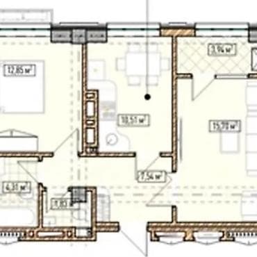 discovery studio: 2 комнаты, 59 м², Южная Магистраль Элитка, 7 этаж, ПСО (под самоотделку) — 2
