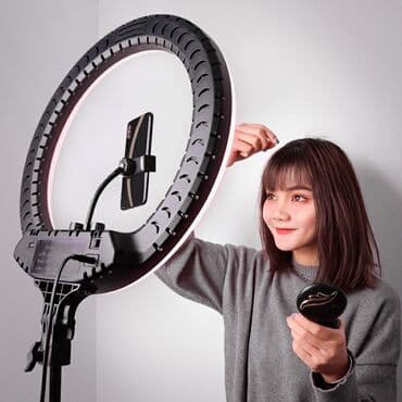 кольцевая лампа для видео: Професиональная Кольцевая лампа RL-18 (46 см) для салонов красоты — 1