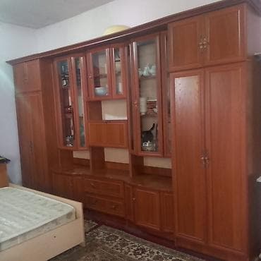 Спальный гарнитур, Двуспальная кровать, ДСП, цвет - Коричневый