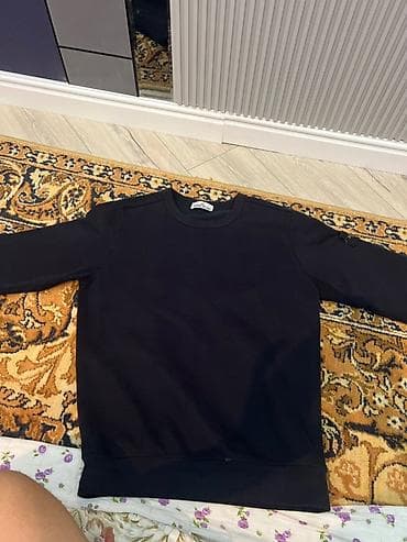 nike tech flece: Свитшот Stone Island, чёрный - Модель: классический свитшот без — 1