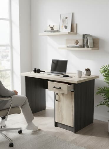 удобный компьютерный стол: Компьютердик үстөлү, Текчелери бар — 1