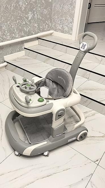 детские коляски zippy type 1: Детские ходунки-трансформер Babywalker, серо-белые - 2 режима — 1