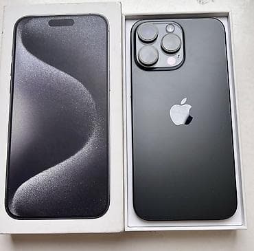 IPhone 15 Pro Max, Б/у, 256 ГБ, Black Titanium, Чехол, Коробка