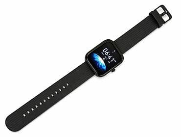 Смарт-часы с прямоугольным сенсорным дисплеем и силиконовым ремешком
