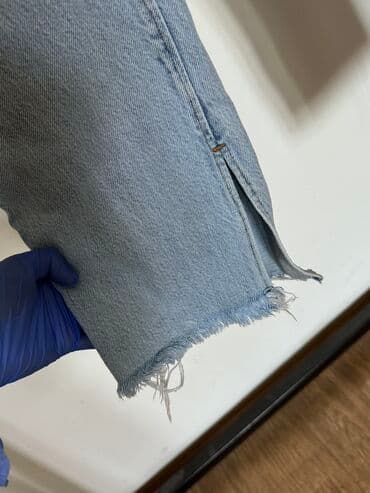 женская джинсовая одежда больших размеров: Джинсы, Трубы, Высокая талия, M — 2