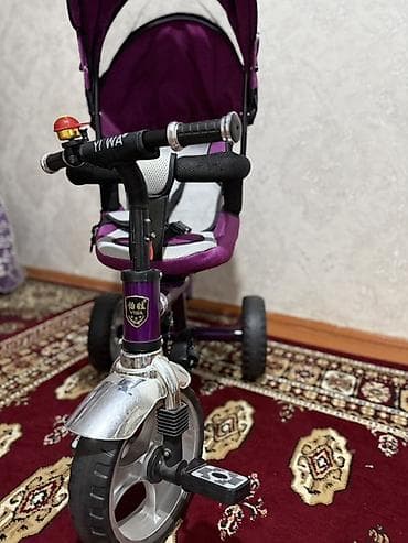 ns bikes: Детский трехколесный велосипед‑коляска YI WA, цвет фиолетовый — 2