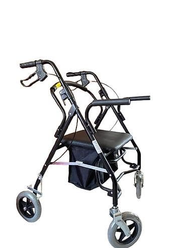 Роллатор-ходунки с сиденьем и корзиной - 4 колеса: передние