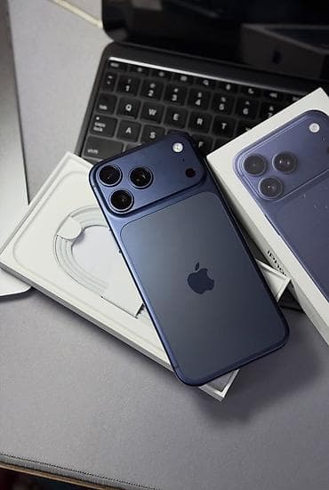 macbook 11: IPhone 17 Pro Max, Б/у, 256 ГБ, Blue Titanium, Зарядное устройство, Коробка, 100 % — 2