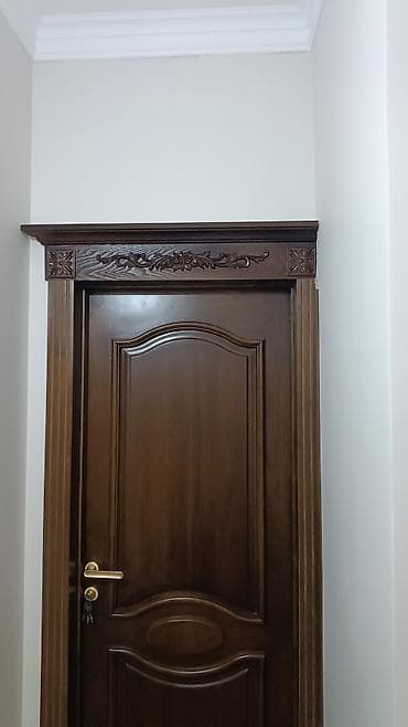 тактай лес бу: Двери для домов и квартир, Деревянная, Одностворчатая, Арочная, цвет - Коричневый — 3