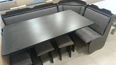dinner table: Кухонный мягкий уголок, Новый, В рассрочку, Дерево, цвет - Серый — 4