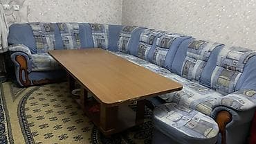 Угловые диваны: Комплект мягкой мебели, Б/у, Самовывоз, цвет - Голубой — 1