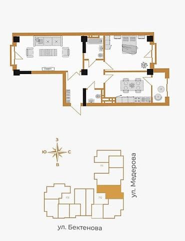 Продажа квартир: 2 комнаты, 80 м², Элитка, 10 этаж, Готовая ПСО (под самоотделку) — 3