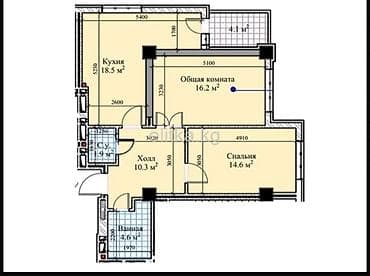 жк южный парк: 2 комнаты, 69 м², Элитка, 8 этаж, Готовая ПСО (под самоотделку) — 2