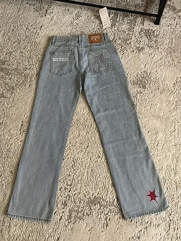 Домашние костюмы: Джинсы из светло-голубого денима с прямым кроем. DENIM TEARS🤩🤩🤩🤩 — 2