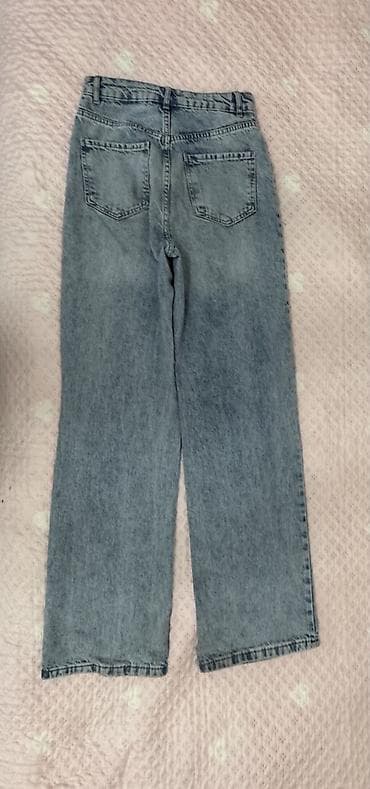 mind error jeans: Джинсы, Прямые, Defacto, Средняя талия, Вареные, S, XS — 4