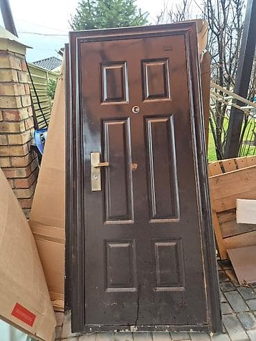 Двери для домов и квартир, Металлическая, Одностворчатая, цвет - Коричневый