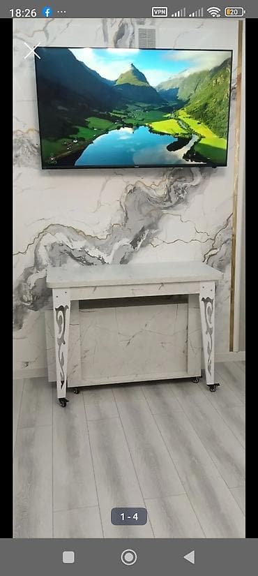 кухонные раздвижные столы: Стол трансформер Для кухни, Раскладной стол, Длина, см: 3.4.5 см, цвет - Белый — 3