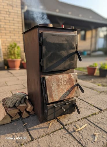 живой фарель: Твердотопливный котел/буржуйка с водяной рубашкой - Корпус сварной из — 2