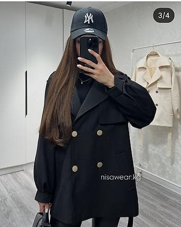 Пальто: Женский укороченный тренч - Фасон: двубортный укороченный плащ-тренч — 2