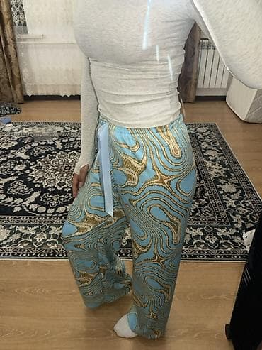 корейский одежда: Брюки Широкие, Лето, Made in KG, Новый, M, L, XL — 8