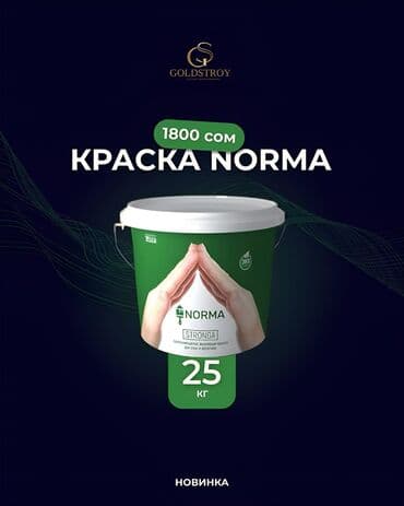 спортивный костюм 54: Краска «Норма» в ведре зеленого цвета, весом 25 кг. Подходит для — 1