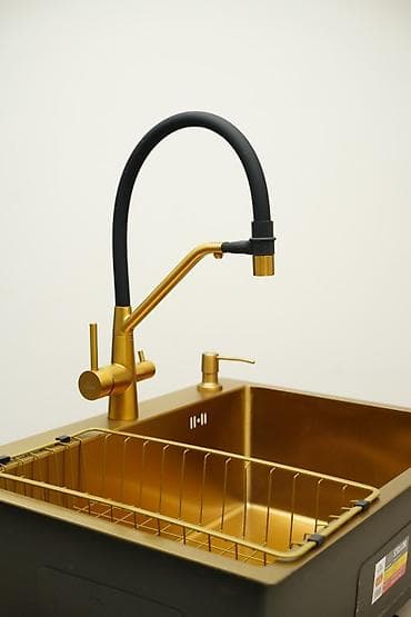 Смесители: Комплект кухонный STELLUM 650×480 мм — золото Премиальный комплект — 2