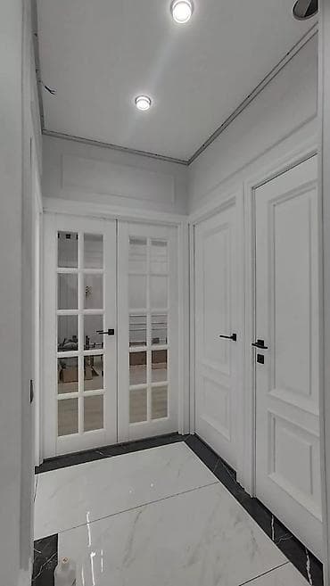 Металл сейф эшиктери: Үйлөр жана батирлер үчүн эшик, Жыгач, Эки эшиктуу, Айнек менен, түсү - Ак — 7