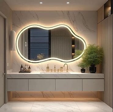 спальное: Настенные зеркала с подсветкой нестандартной формы - Тип — 6