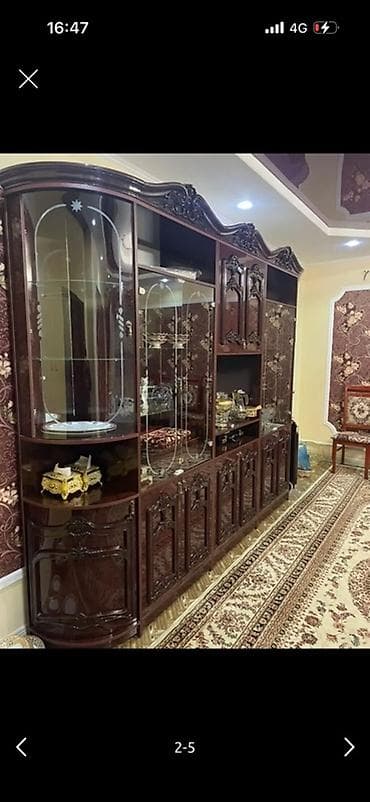 тв мебель: Классический стенд/горка для гостиной из темного древесного оттенка — 1